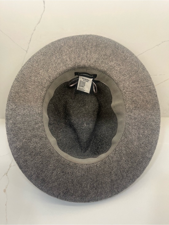 Anthropologie Gray Knit Fedora Hat | Soft Wide Brim | One Size main image 4
